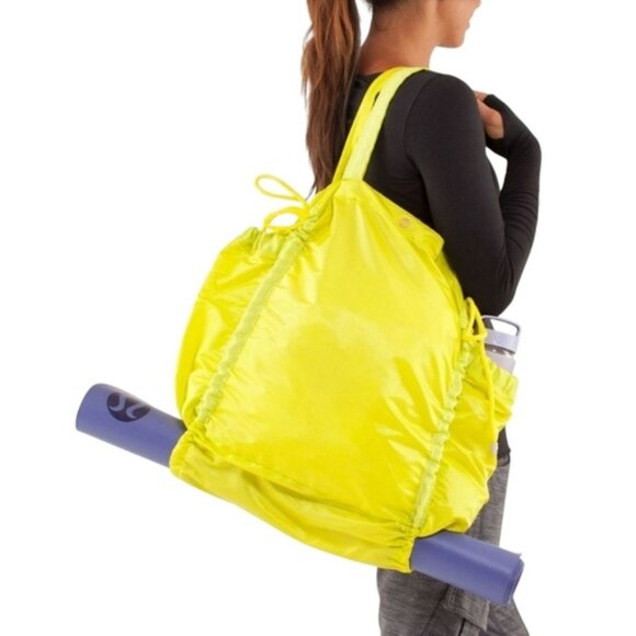 Lululemon Pack Your Practice Tote Bag Split Pea Yellow Yoga Mat - Picture 1 of 15